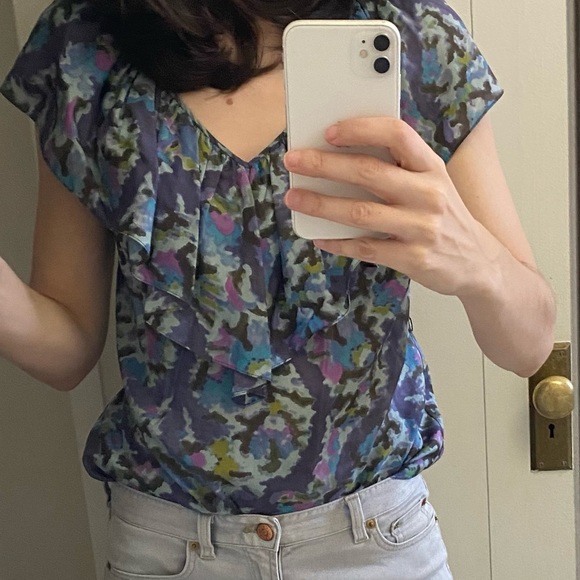 Rebecca Taylor Ruffle silk top - Picture 4 of 6